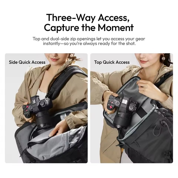 Ba lô du lịch Ulanzi TP01 dung tích 25L  chất liệu Polyester chống thấm nước dành cho máy ảnh, ống kính, laptop, đèn flash, chân máy