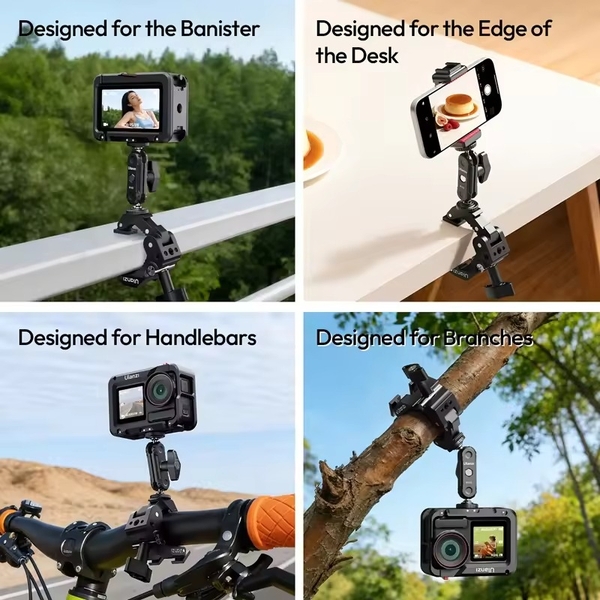 Ulanzi CO78 - Super Clamp 3 Jaw kẹp ống tròn, vuông siêu chắc chính hãng