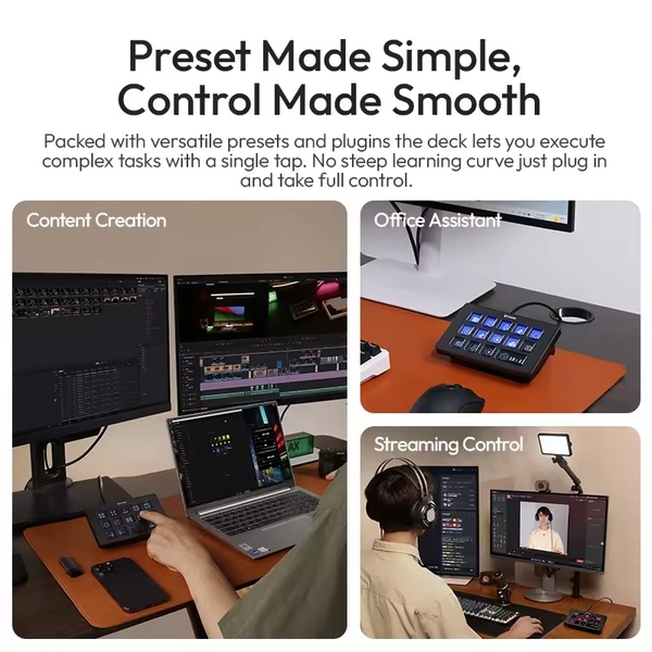 Ulanzi D200H Stream Deck Dock AI - Tich hợp 13 phím Macro chức năng chính hãng