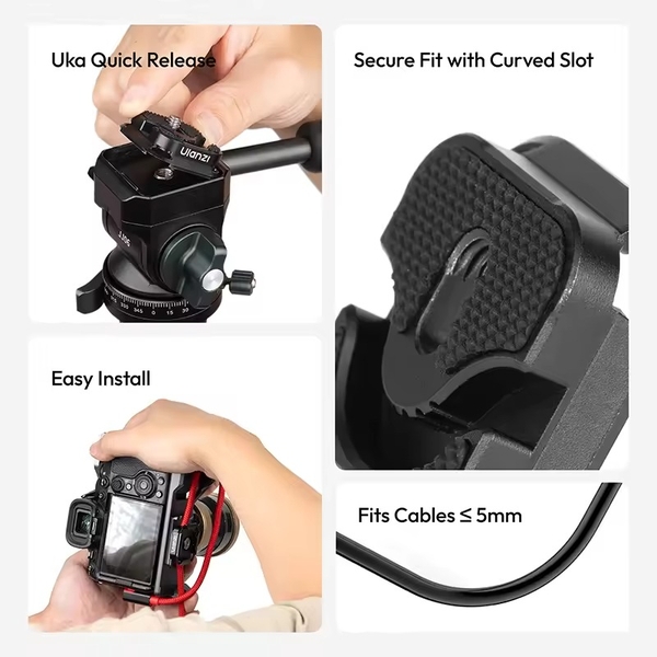 Ulanzi Uka10 Cable Clamp Quick Release Plate tương thích với Arca F38 Plate Quick Switch Tripod Stabilizer Slider Mount chính hãng