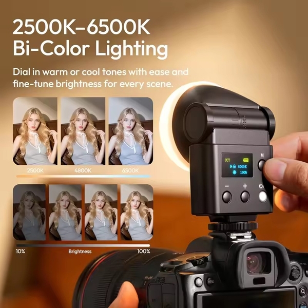 Đèn flash LED Ulanzi F16R 2500-6500K SpeedLite GN16 dành cho máy ảnh cao cấp chính hãng