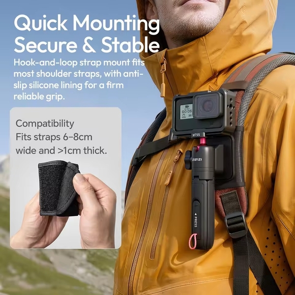 Gậy selfie mini Ulanzi MT55 kiêm chân máy dành cho GoPro 13, DJI Action Camera, điện thoại với ngàm gắn 1/4