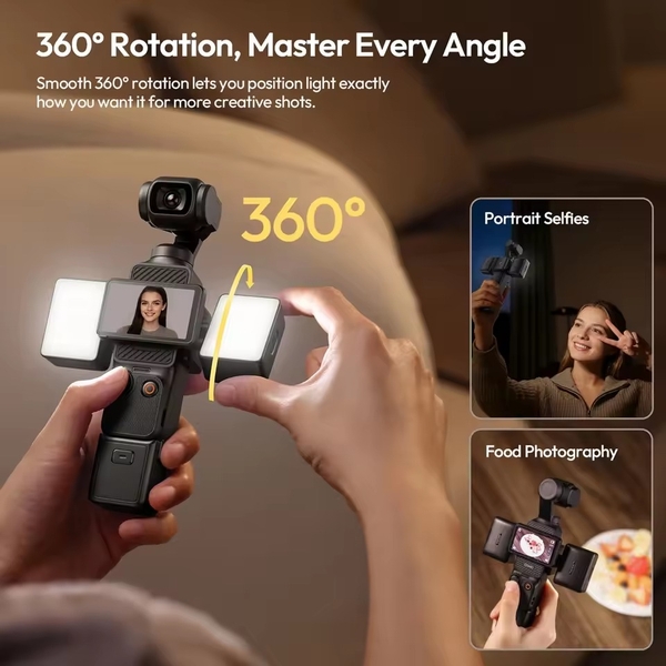Đèn Ulanzi LM06 hỗ trợ từ tính kép xoay 360 độ dành cho camera hành động DJI OSMO Pocket 3/4 chính hãng