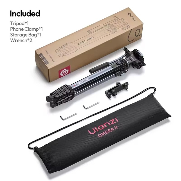 Tripod Ulanzi Ombra Video II chính hãng - Cao Max 1.57M đầu dầu Acra Swiss tháo lắp nhanh