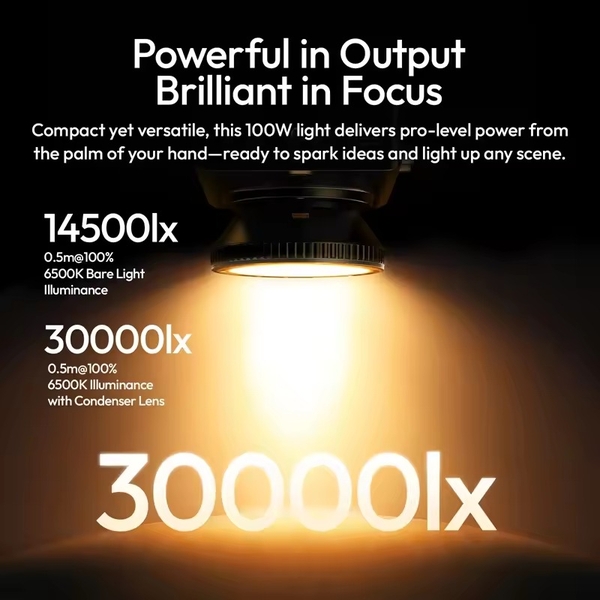 Ulanzi C01 Condenser Lens Kit Đèn COB cầm tay 100W với thấu kính hội tụ 2700K-6500K ngàm Bowens mini