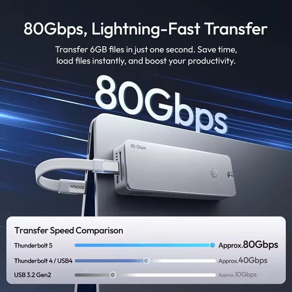 Ulanzi DT580 đầu đọc thẻ SSD M.2 NVMe 80Gbps với tích hợp quạt làm mát dành cho SSD M.2 M-Key / B & M Key 2280