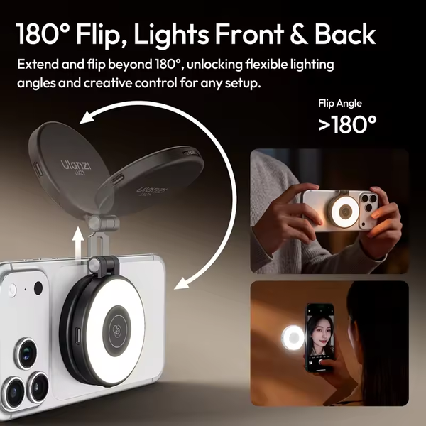 Đèn Led mini từ tính Ulanzi LM21 nhiệt độ màu 2500k-8000k dành cho điện thoại thông minh chính hãng
