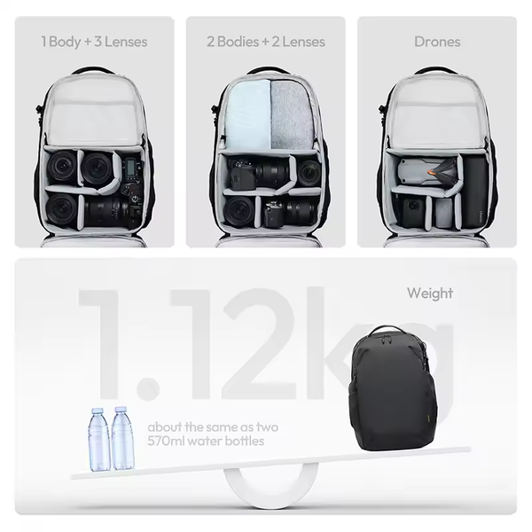 Ba lô đựng máy ảnh Ulanzi YY038 V2 Urban Travel Backpack dung tích 22L chất liệu sợi polyester chính hãng