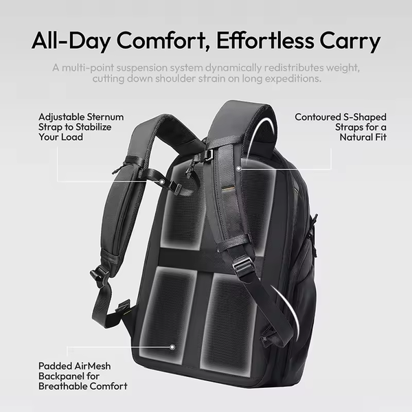 Ba lô đựng máy ảnh Ulanzi YY038 V2 Urban Travel Backpack dung tích 22L chất liệu sợi polyester chính hãng