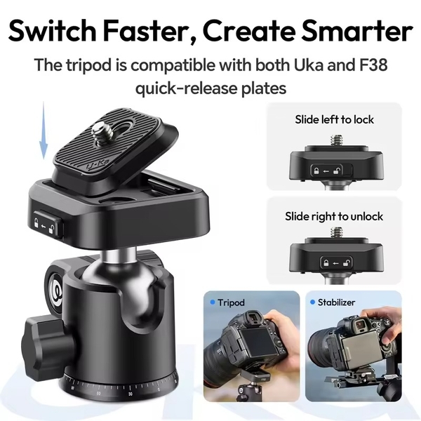 Chân máy Ulanzi TT53 Traveler Uka T093GBB1 khả năng tải 8KG chính hãng