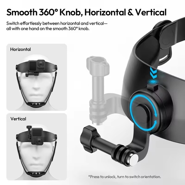 Đai đội đầu Ulanzi CM029/ HERO01 dành cho camera hành động và điện thoại xoay 360 độ chính hãng