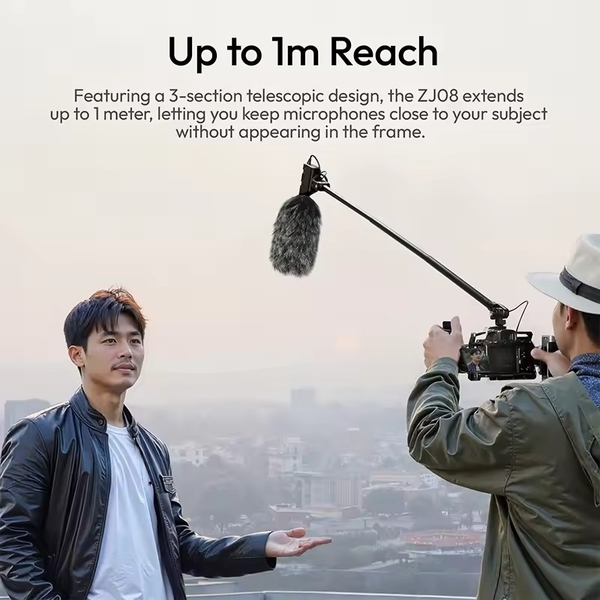 Ulanzi ZJ08 Mic Boom Pole Arm kéo dài tối đa 1M chất liệu hợp kim