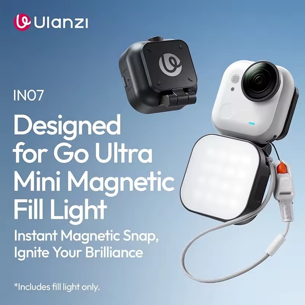 Đèn led Ulanzi IN07 Magnetic Mini Light từ tính - Led Selfie cho Insta 360 Go Ultra chính hãng