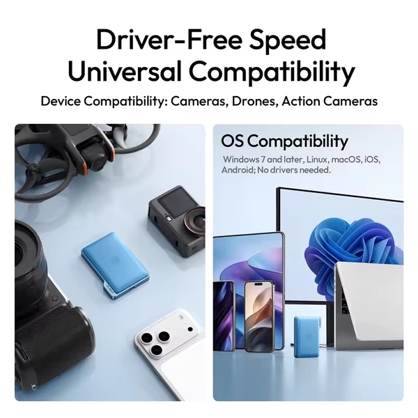 Ulanzi DC01 2-in-1 Portable Memory Card Case đầu đọc thẻ cho máy ảnh và điện thoại thông minh