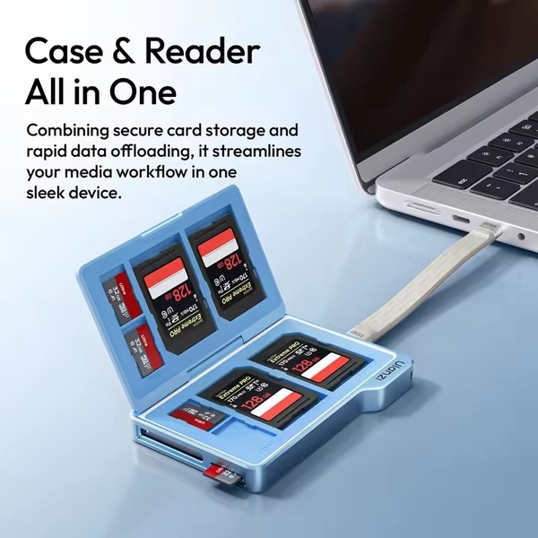 Ulanzi DC01 2-in-1 Portable Memory Card Case đầu đọc thẻ cho máy ảnh và điện thoại thông minh