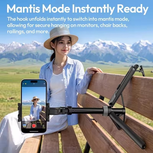 Gậy selfie mini Ulanzi TT86 tích hợp kẹp và kết nối từ tính dành cho điện thoại đi kèm nút bấm bluetooth chính hãng