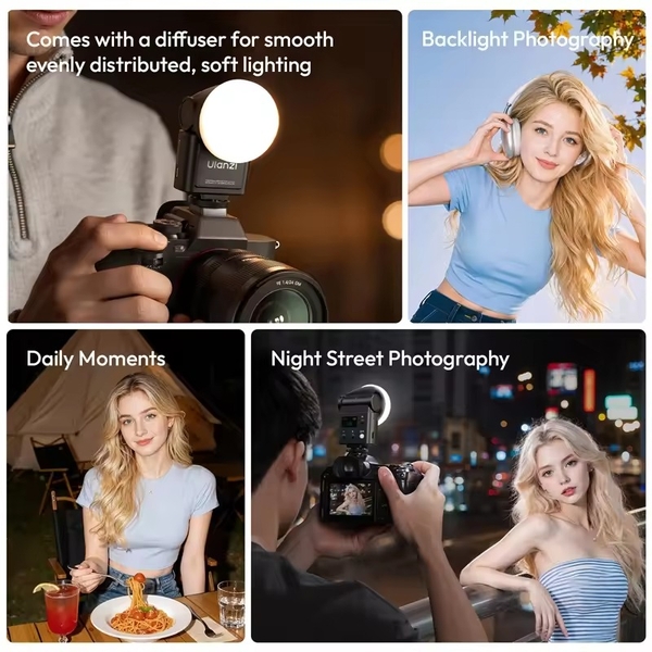 Đèn flash LED Ulanzi F16R 2500-6500K SpeedLite GN16 dành cho máy ảnh cao cấp chính hãng