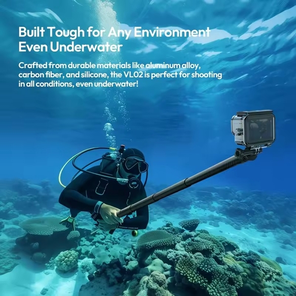 Ulanzi VL02 2,7m Gậy tự sướng bằng sợi carbon cho Gopro Insta 360 DJI và Điện thoại chính hãng