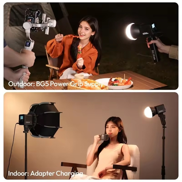 Ulanzi C60 60W Bi-Color Rechargeable COB Light tích hợp pin Handheld cầm tay cho Gimbal / Livestream / Studio chính hãng