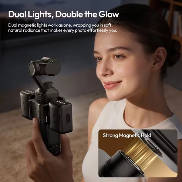 Đèn Ulanzi LM06 hỗ trợ từ tính kép xoay 360 độ dành cho camera hành động DJI OSMO Pocket 3/4 chính hãng