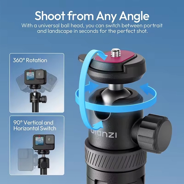 Ulanzi TT-24 Cka System gậy Selfie chân máy tự động bung tích hợp tháo lắp nhanh tải 1kg chính hãng