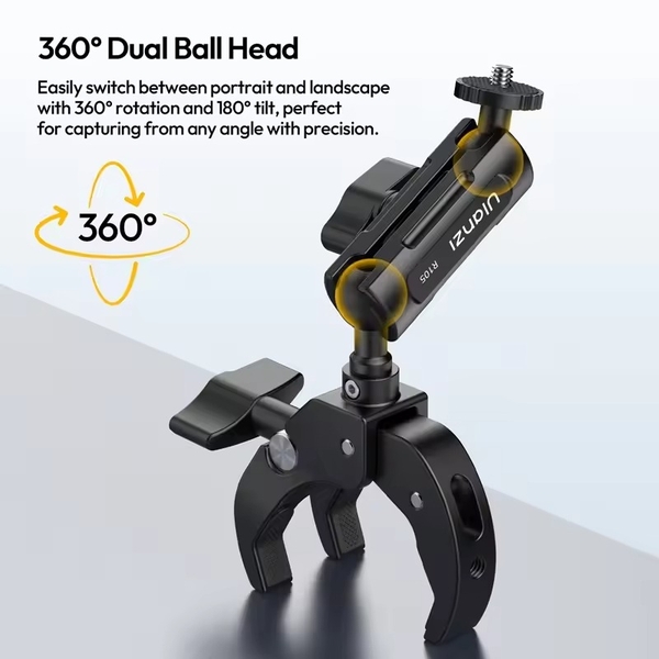 Ulanzi R105 Super Clamp Kim Loại Đầu Bi Đôi Kẹp Tay Ma Thuật Đa Năng