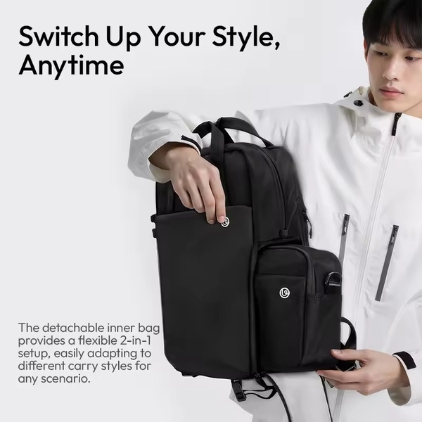 Balo Ulanzi F08 Black Version 20L thiết kế 2 IN 1 mang theo du lịch thông minh chống nước chính hãng đựng Máy ảnh / Laptop