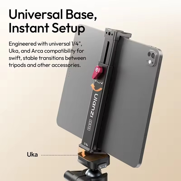 Ulanzi CA15 Kẹp iPad Tablet đa ​​năng với chất liệu hợp kim nhôm tích hợp ngàm coldshoe chính hãng
