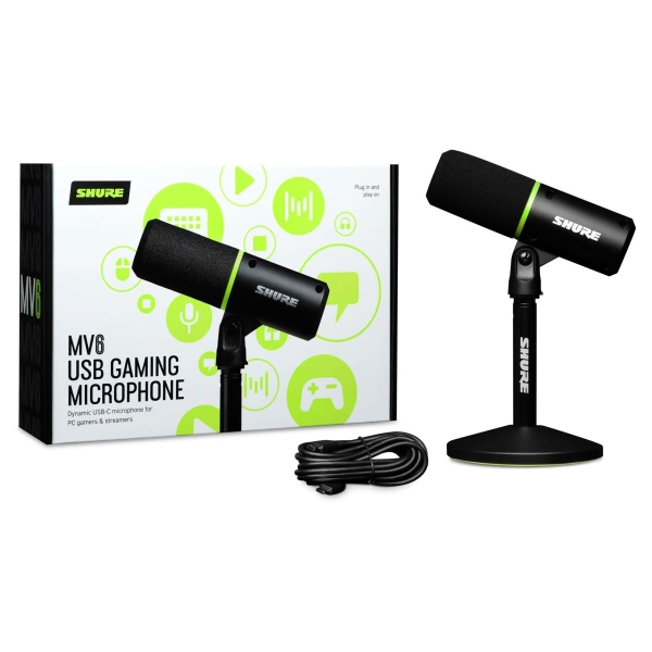 Shure MV6 USB Gaming Microphone / Motiv App / Tích hợp cổng tai nghe 3.5mm chính hãng