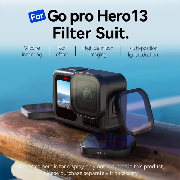 Bộ kính lọc Telesin ND & CPL Lens Filters Set sử dụng cho GoPro Hero 12/11/ 10/ 9/ Mini chính hãng