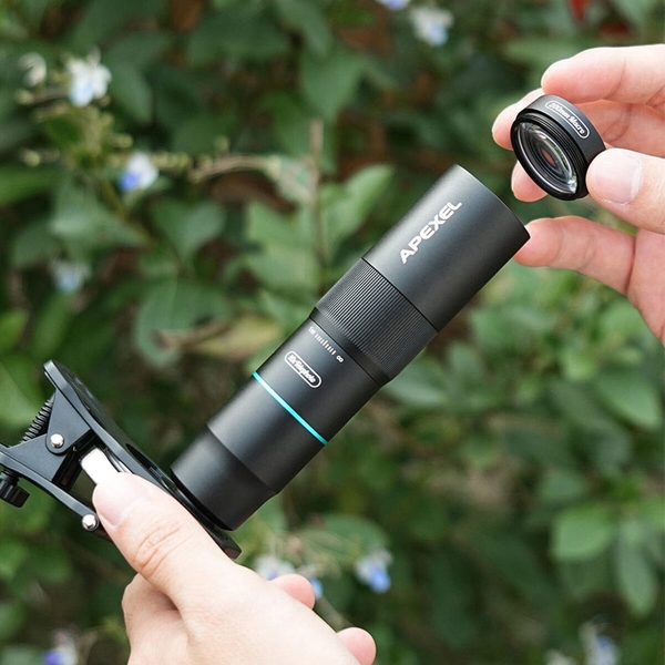 Lens Apexel Telemacro 10x thiết kế 2 in 1 dành cho điện thoại chính hãng