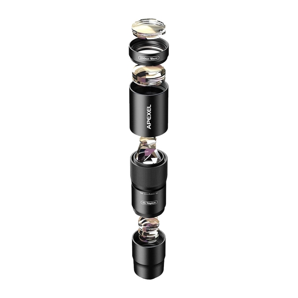 Lens Apexel Telemacro 10x thiết kế 2 in 1 dành cho điện thoại chính hãng