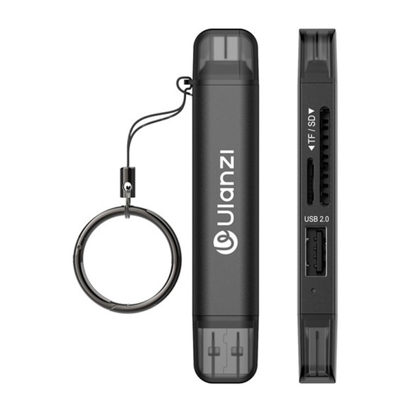 Ulanzi CR1 Đầu đọc thẻ nhớ 3 IN 1 hỗ trợ SD / Micro SD đèn led báo tín hiệu chính hãng