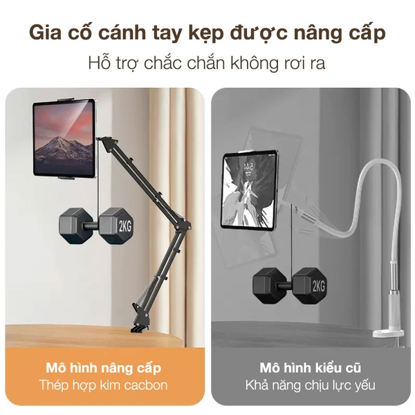 Ulanzi T2 Kẹp điện thoại máy tính bảng bằng kim loại chắc chắn đi kèm chữ C kẹp cạnh bàn