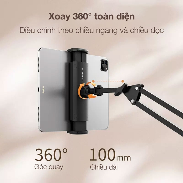 Ulanzi T2 Kẹp điện thoại máy tính bảng bằng kim loại chắc chắn đi kèm chữ C kẹp cạnh bàn