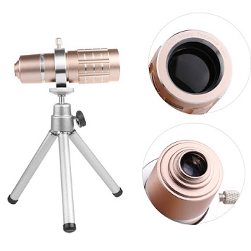 Ống kính lens camera cho điện thoại tele zoom 12x - Có tripod