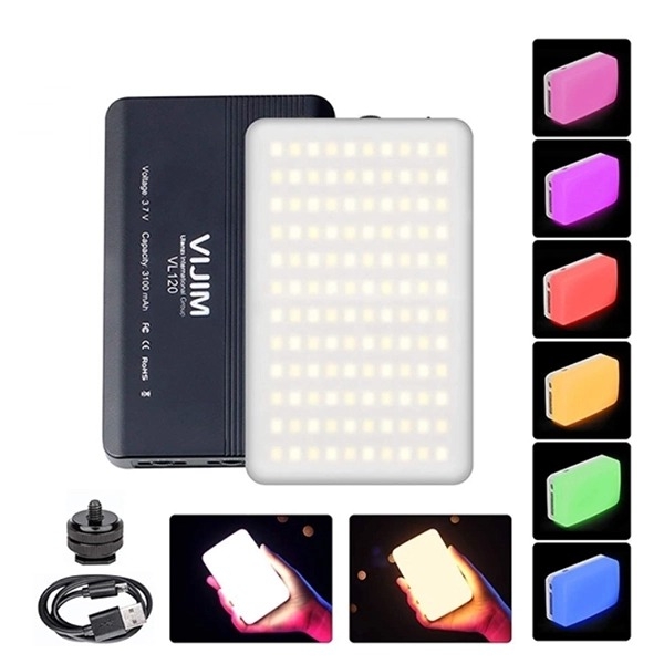 Đèn led trợ sáng VIJIM VL120 Colour - 120 bóng đèn led pin sạc 3100Mah