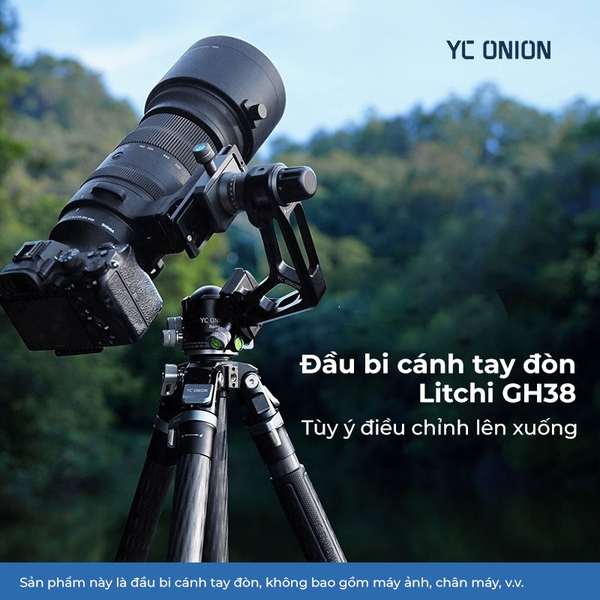 YC Onion Litchi Gimbal Head GH38 bộ Adapter mở rộng chụp ảnh dọc Vertical kèm Plate