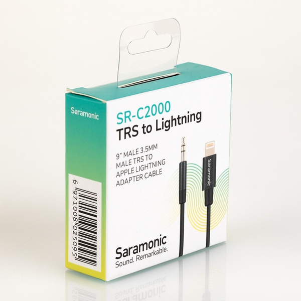 Cáp chuyển đổi tín hiệu âm thanh Saramonic SR-C2000 3.5mm TRS Male to Lightning