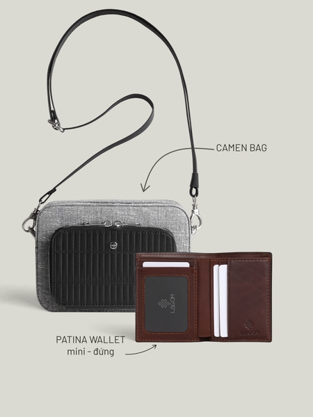 Combo Túi Camen + Ví Patina Mini Đứng