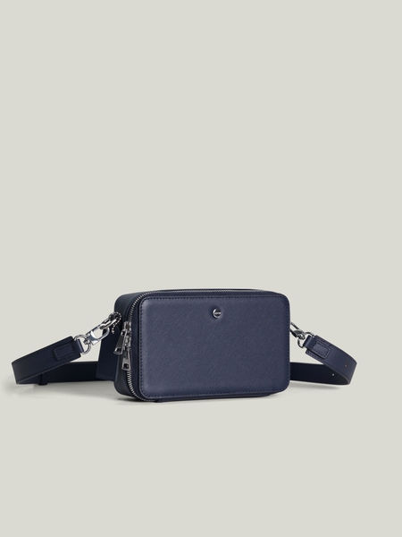 Brick Bag - Navy - Saffiano