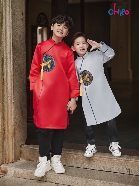 Áo dài thêu hạc