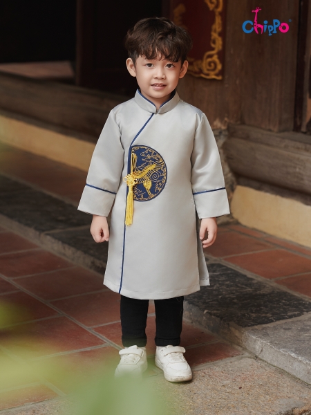 Áo dài thêu hạc