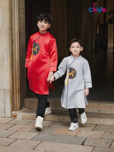 Áo dài thêu hạc