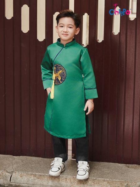 Áo dài thêu hạc