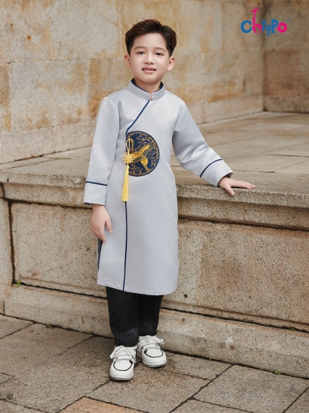 Áo dài thêu hạc