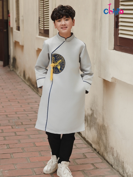 Áo dài thêu hạc