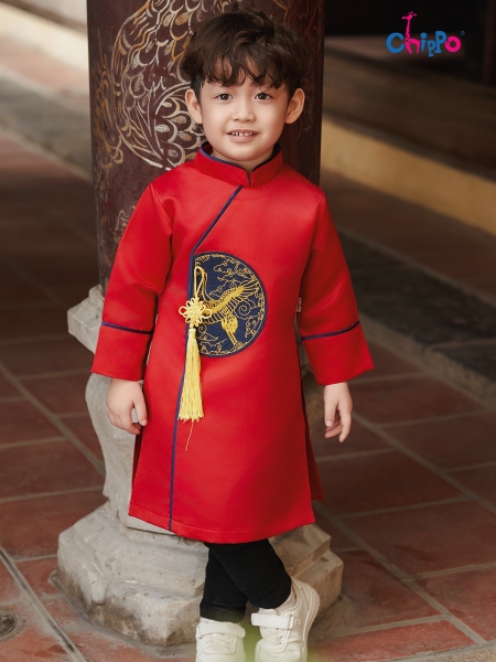 Áo dài thêu hạc