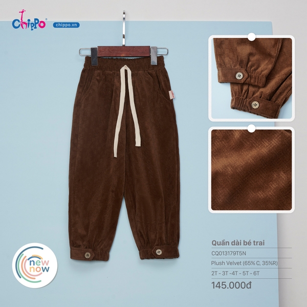 Quần nhung gấu cúc