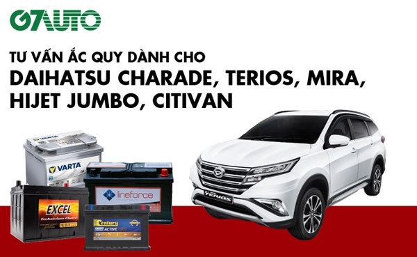 Bình ắc quy xe Daihatsu Charade, Terios, Mira, Hijet Jumbo, Citivan: Bảng giá và thông số kỹ thuật